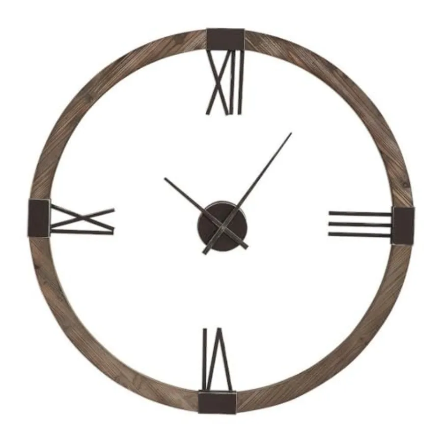 Modern wall clock for living room, wood material, natural finish, silent non-ticking movement
Modern wall clock for living room, wood material, natural finish, silent non-ticking movement