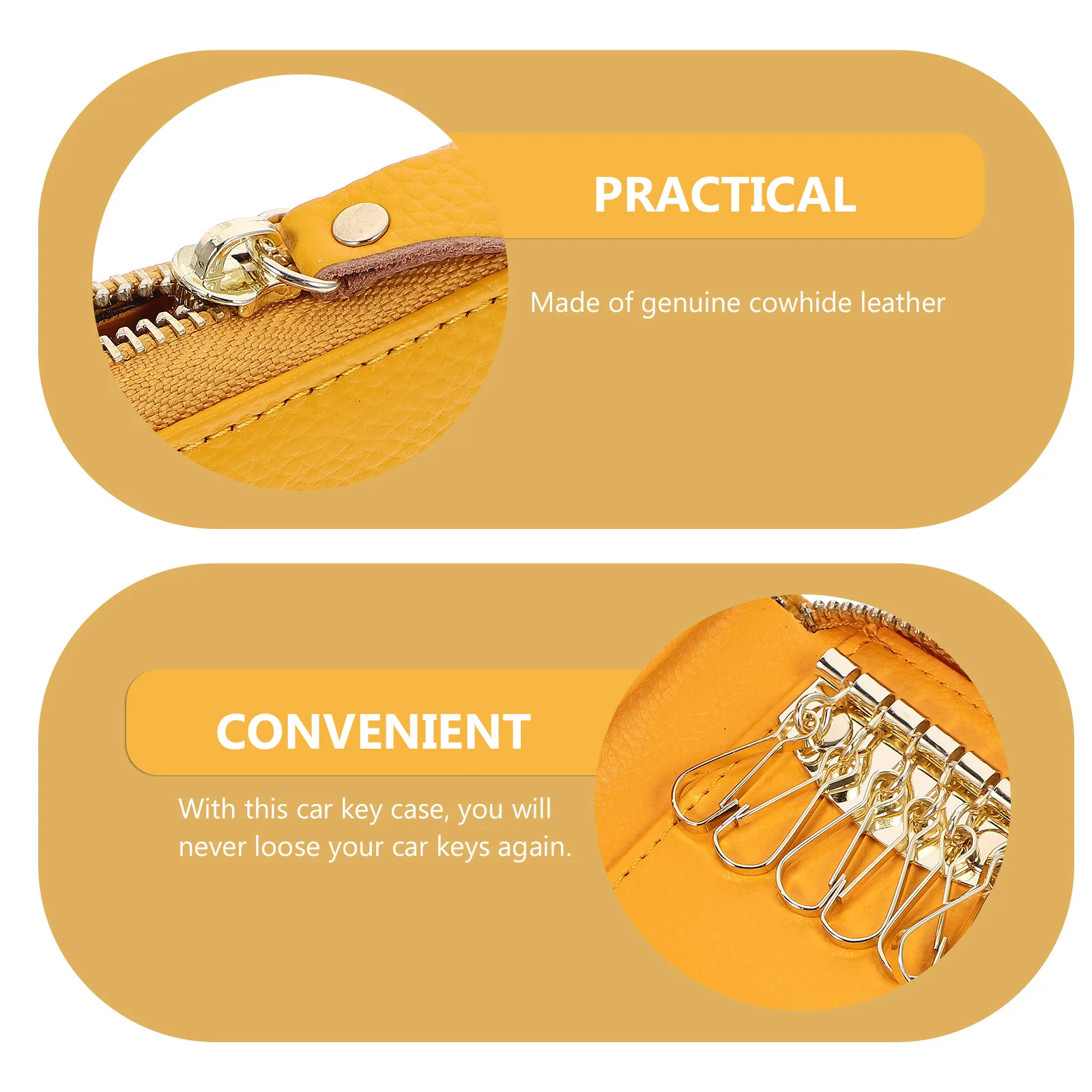 Car Key Holder Case Bright Yellow Cowhide Zipper Wallet Large Capacity Organizer for Car Keys Cards Small 
Car Key Holder Case Bright Yellow Cowhide Zipper Wallet Large Capacity Organizer for Car Keys Cards Small