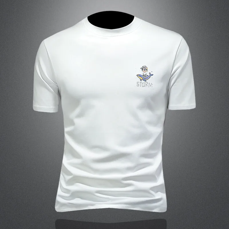 Мужская футболка Slim Fit с круглым вырезом и коротким рукавом, модная, брендовая, из смесового полиэстера и хлопка, летняя новинка, классический стиль
Мужская футболка Slim Fit с круглым вырезом и коротким рукавом, модная, брендовая, из смесового полиэстера и хлопка, летняя новинка, классический стиль