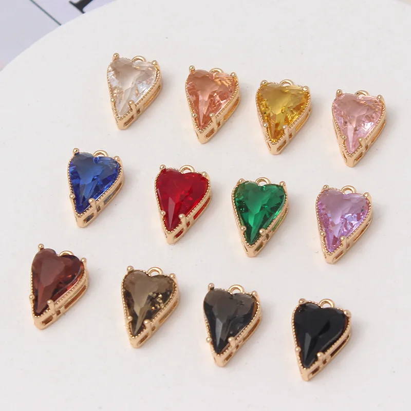 10pcs/ Set Simple copper with shaped crystal peach heart pendant diy handmade earrings bracelet necklace accessories
10pcs/ Set Simple copper with shaped crystal peach heart pendant diy handmade earrings bracelet necklace accessories