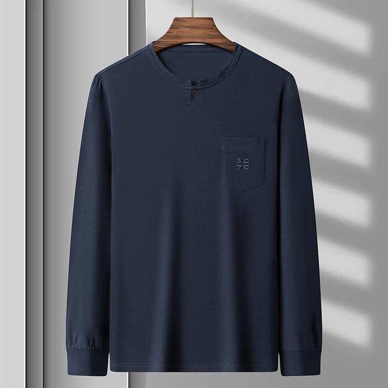 High-End Autumn Business Casual Solid Long Sleeve Color Round Neck Embroidery T-Shirt Top Fashion Pocket Designer Men Top M-4XL
High-End Autumn Business Casual Solid Long Sleeve Color Round Neck Embroidery T-Shirt Top Fashion Pocket Designer Men Top M-4XL