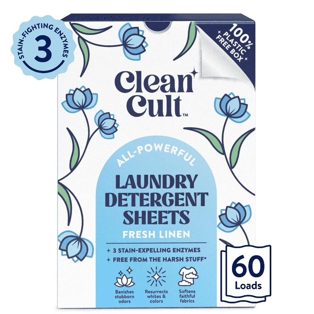 Laundry Detergent Sheets Fresh Linen Scent 60 Count Stain Fighting Enzymes Eco Friendly No Harsh Chemicals Softening Clean
Laundry Detergent Sheets Fresh Linen Scent 60 Count Stain Fighting Enzymes Eco Friendly No Harsh Chemicals Softening Clean
