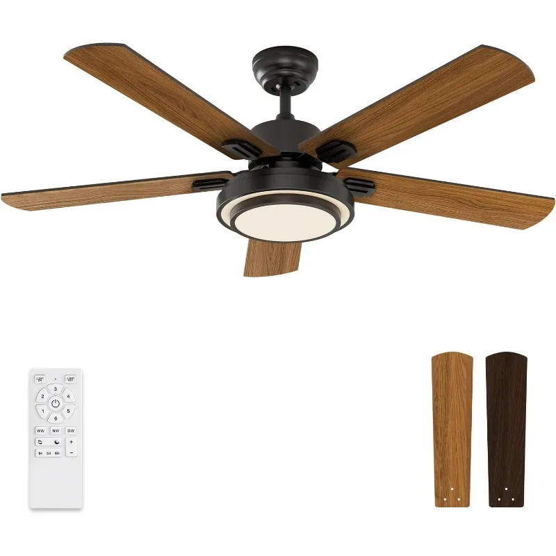 Lights and Remote Control, 52 Inch, 6 Speeds Reversible DC Motor, 3 Color Dimmable Light, T
Lights and Remote Control, 52 Inch, 6 Speeds Reversible DC Motor, 3 Color Dimmable Light, T