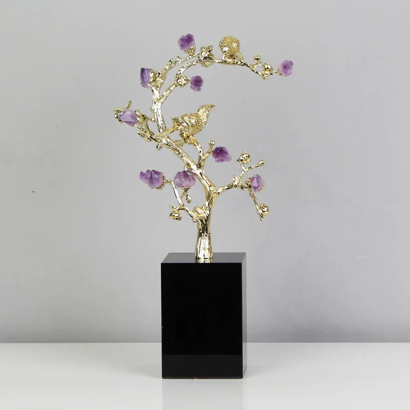 Luxury Gold-colored Twig Amethyst Decoration Model Room Living Room Home Decor Fortune Ornament Desktop
Luxury Gold-colored Twig Amethyst Decoration Model Room Living Room Home Decor Fortune Ornament Desktop