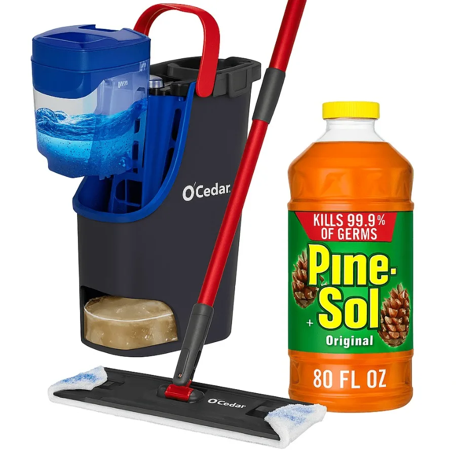 Multi-Surface Cleaner Original Pine and O-Cedar H2PRO Flat Mop System
Multi-Surface Cleaner Original Pine and O-Cedar H2PRO Flat Mop System