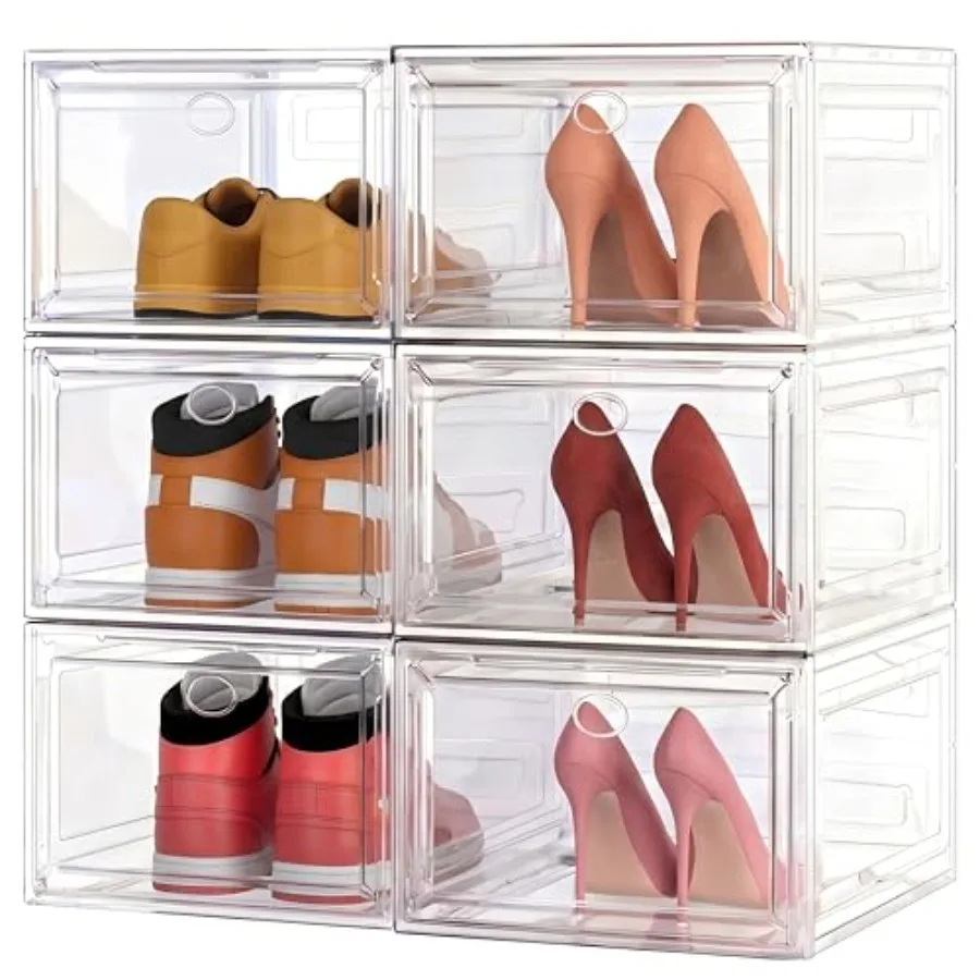 Thickened Clear Shoe Storage Organizer with Magnetic Door, Sturdy Stackable Shoe Boxes for Closet, Collapsible Space-Saving Sho
Thickened Clear Shoe Storage Organizer with Magnetic Door, Sturdy Stackable Shoe Boxes for Closet, Collapsible Space-Saving Sho