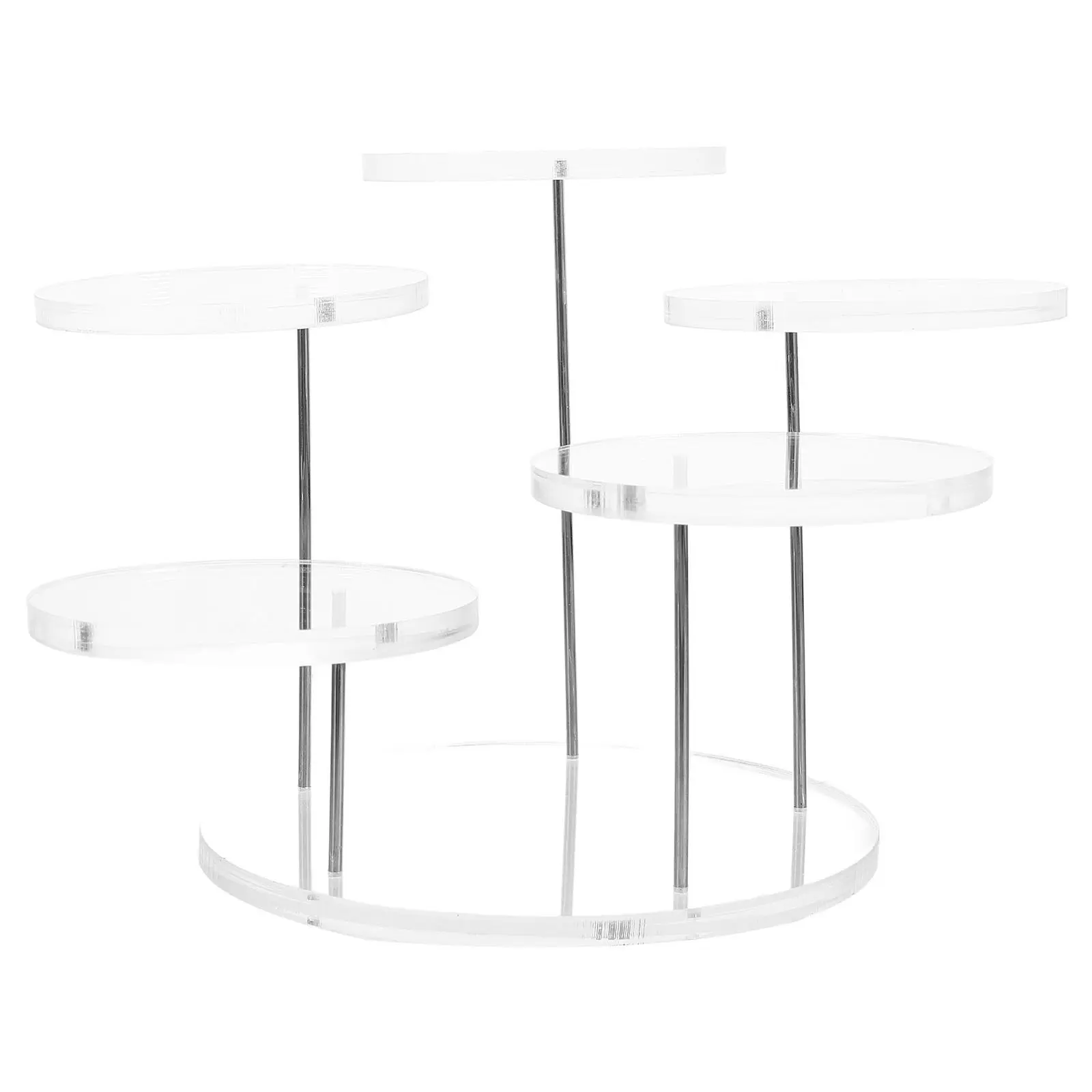 Acrylic Jewelry Display Stand Clear Round Riser Multi-Tier Jewelry Shelf Organizer Desktop Display Rack Stable