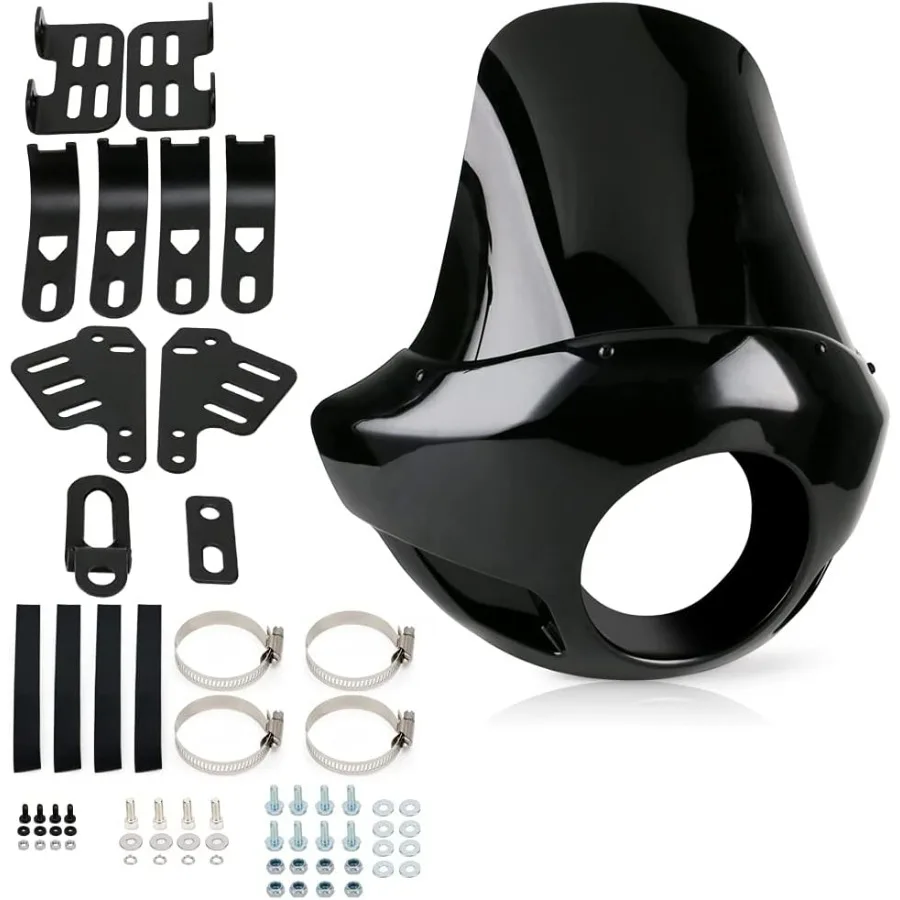 Motorcycle 17" Tall Fairing Touring Sport Windshield Club Style Kit Blackout 5.75" Headlight Fairing Windshield for Super Glide
Motorcycle 17" Tall Fairing Touring Sport Windshield Club Style Kit Blackout 5.75" Headlight Fairing Windshield for Super Glide