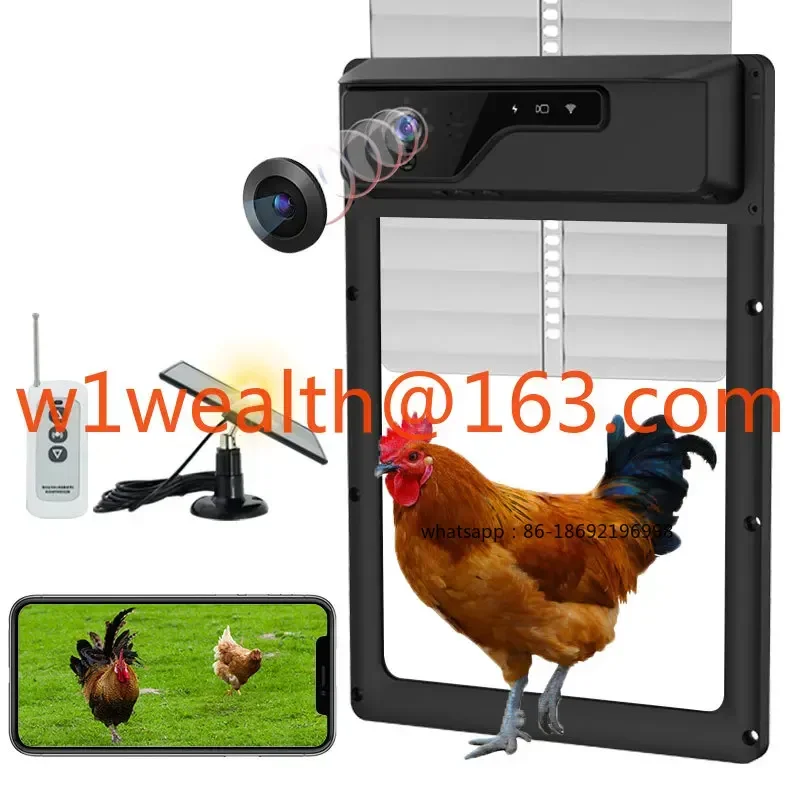 IP65 Waterproof Solar Timer Farm Application Control Industry New Automatic Chicken Coop Door with Camera
IP65 Waterproof Solar Timer Farm Application Control Industry New Automatic Chicken Coop Door with Camera