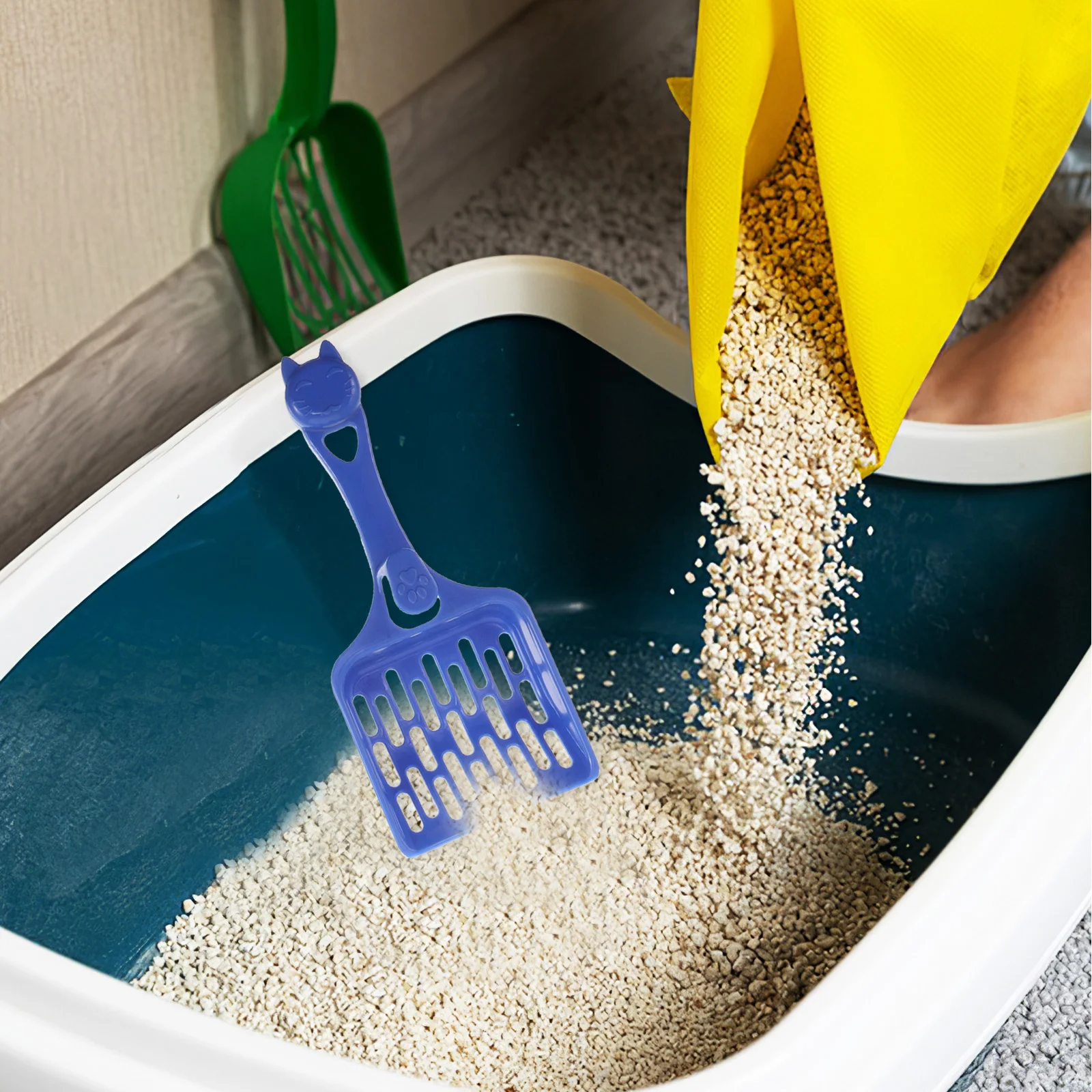 7Pcs Plastic Cat Litter Scoop Long Handle Poop Shovel Fine Sifting Litter Box Cleaning Tool for Pets Pet Scooper 
7Pcs Plastic Cat Litter Scoop Long Handle Poop Shovel Fine Sifting Litter Box Cleaning Tool for Pets Pet Scooper