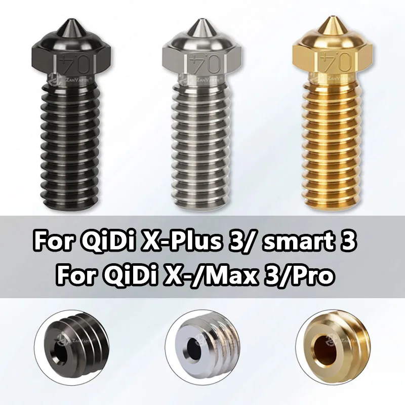 Nozzle For Qidi Q1 pro / X PLUS 3/ X MAX 3/X SMART 3 Plated Copper Clone Nozzle Brass Hardened Steel Nozzle
Nozzle For Qidi Q1 pro / X PLUS 3/ X MAX 3/X SMART 3 Plated Copper Clone Nozzle Brass Hardened Steel Nozzle