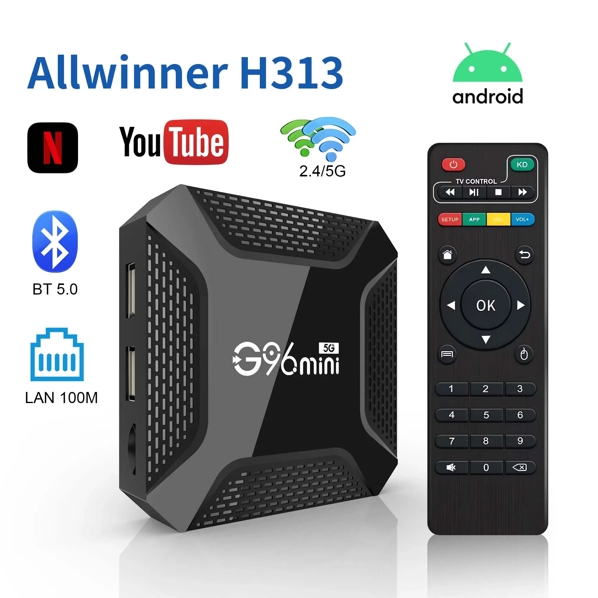 G96mini5G Android13 Smart TV Box Dual Wifi BT Support Google Assistant Netflix 4K Stream Media Player Set Top Box Multi Language
G96mini5G Android13 Smart TV Box Dual Wifi BT Support Google Assistant Netflix 4K Stream Media Player Set Top Box Multi Language