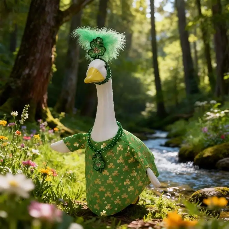 Irish Green Clovers Geese Outfit For Garden Decoration Waterproof Geese Dress Necklace with Shamrock Pattern 87HA
Irish Green Clovers Geese Outfit For Garden Decoration Waterproof Geese Dress Necklace with Shamrock Pattern 87HA