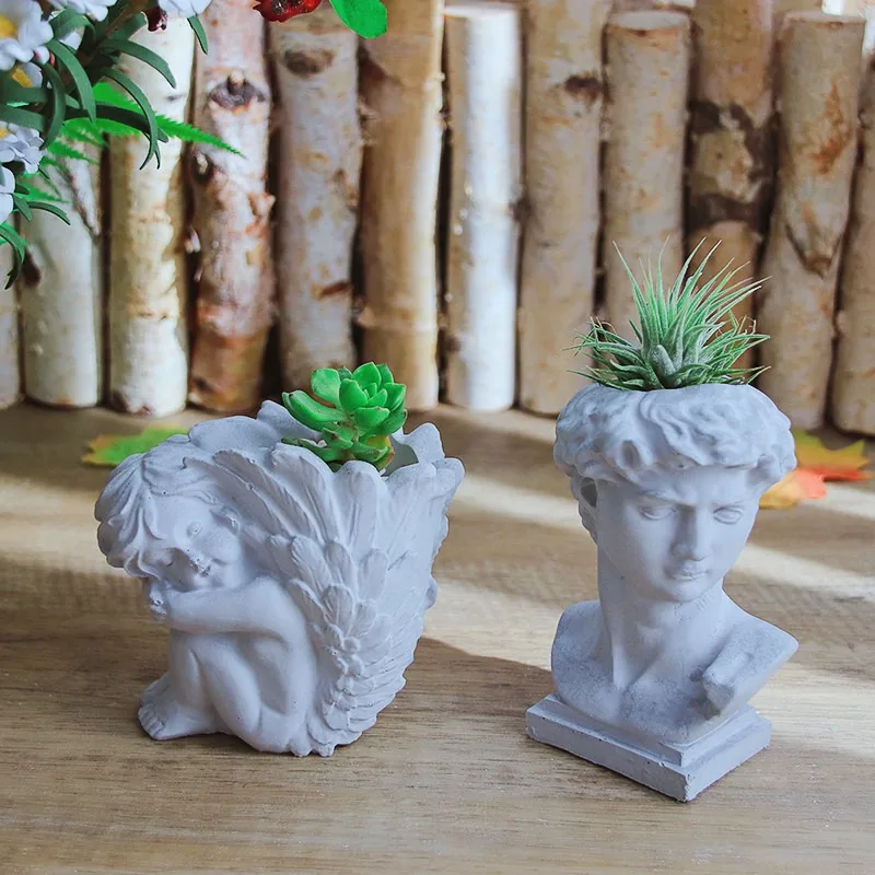 Little Angel Silicone Flower Pot Mould David Head Vase Pen Holder Potted Plant Cement Concrete Gypsum Handmade Products
Little Angel Silicone Flower Pot Mould David Head Vase Pen Holder Potted Plant Cement Concrete Gypsum Handmade Products