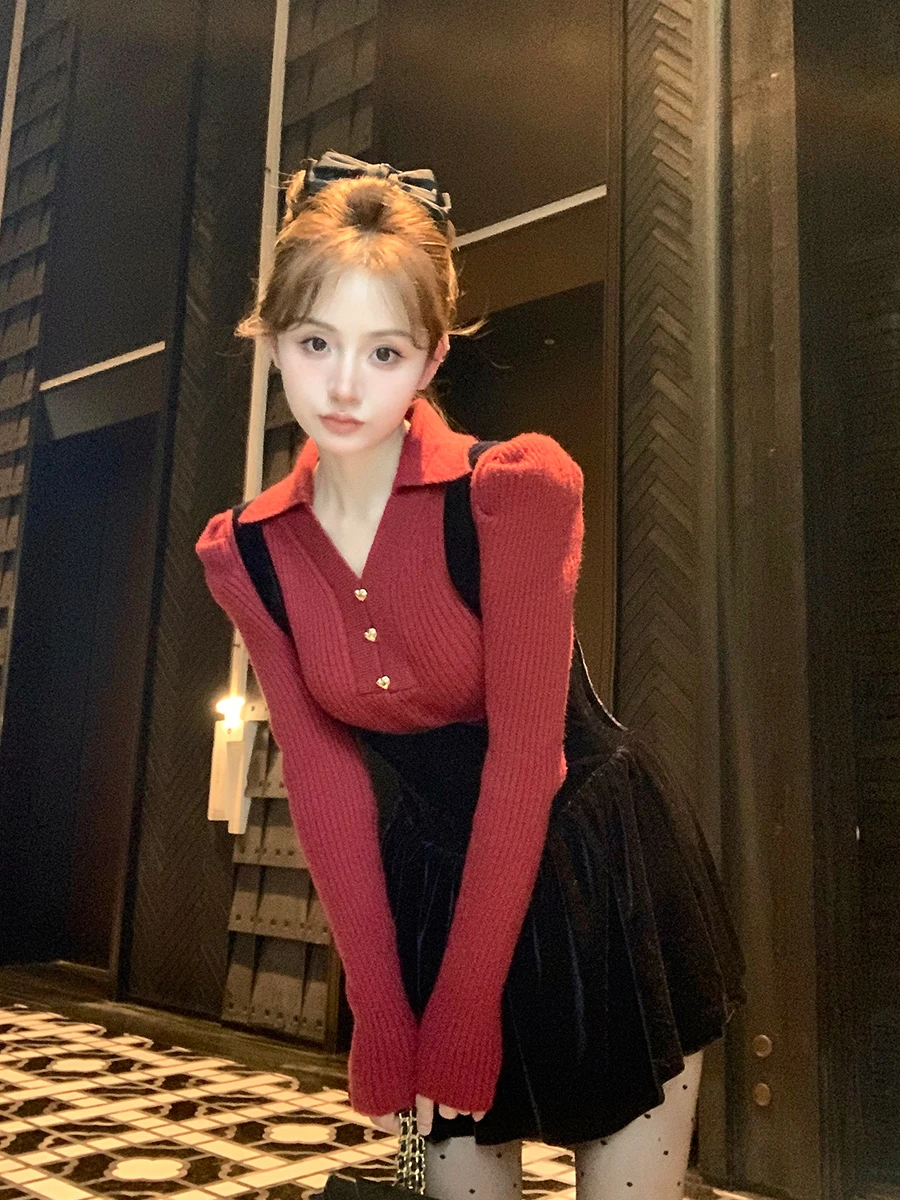 Ay Snow Sweet Raspberry Rum Velvet orts Skirt Slim Fit Red Sweater Set Women's Faion Set Casual Ele Sle Spring Au...
Ay Snow Sweet Raspberry Rum Velvet orts Skirt Slim Fit Red Sweater Set Women's Faion Set Casual Ele Sle Spring Au...