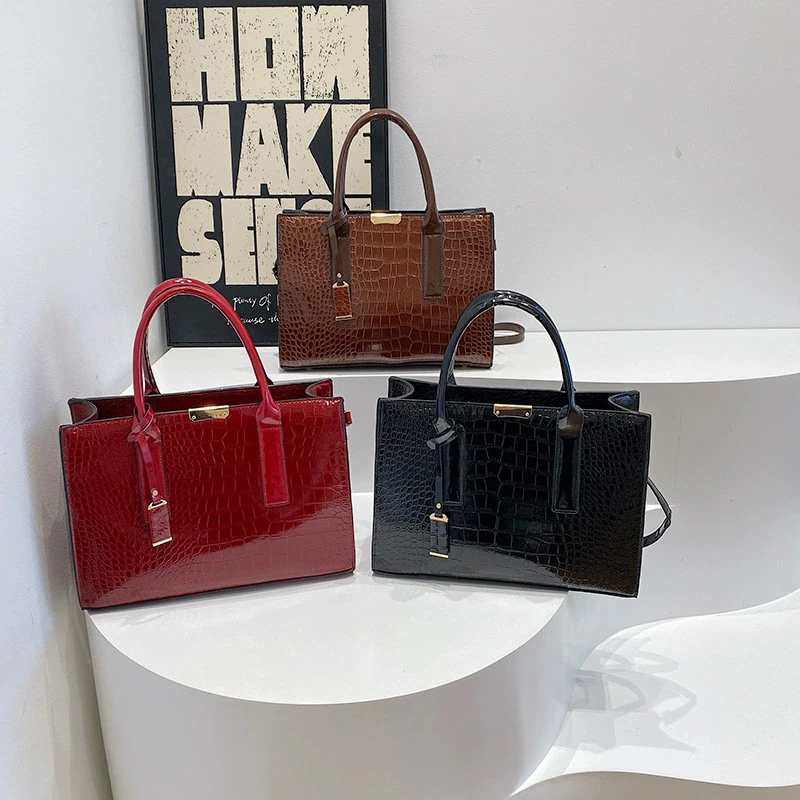 Luxury Crocodile Pattern PU Leather Shoulder Bag for Women Large Capacity Top-Handle Crossbody Tote Sac
Luxury Crocodile Pattern PU Leather Shoulder Bag for Women Large Capacity Top-Handle Crossbody Tote Sac