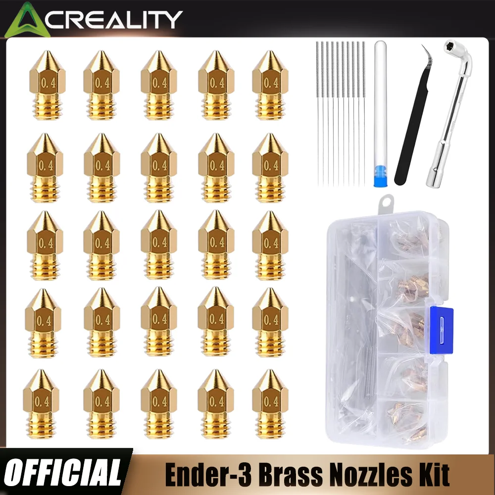 Creality Ender 3 Brass Nozzle,25Pcs 0.4MM for Ender 3/Ender 3 V2/Ender 3 Pro/Ender 3 Max /Ender 5/CR 10 Series 3D Printer Nozzle
Creality Ender 3 Brass Nozzle,25Pcs 0.4MM for Ender 3/Ender 3 V2/Ender 3 Pro/Ender 3 Max /Ender 5/CR 10 Series 3D Printer Nozzle