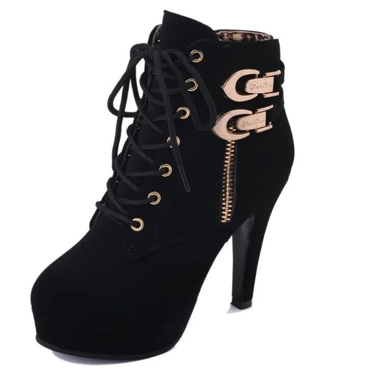 New Black Boots Women Shoes Women Fashion High Heel Lace-Up Ankle Boots Ladies Buckle Platform Artificial Leather Shoes boots
New Black Boots Women Shoes Women Fashion High Heel Lace-Up Ankle Boots Ladies Buckle Platform Artificial Leather Shoes boots