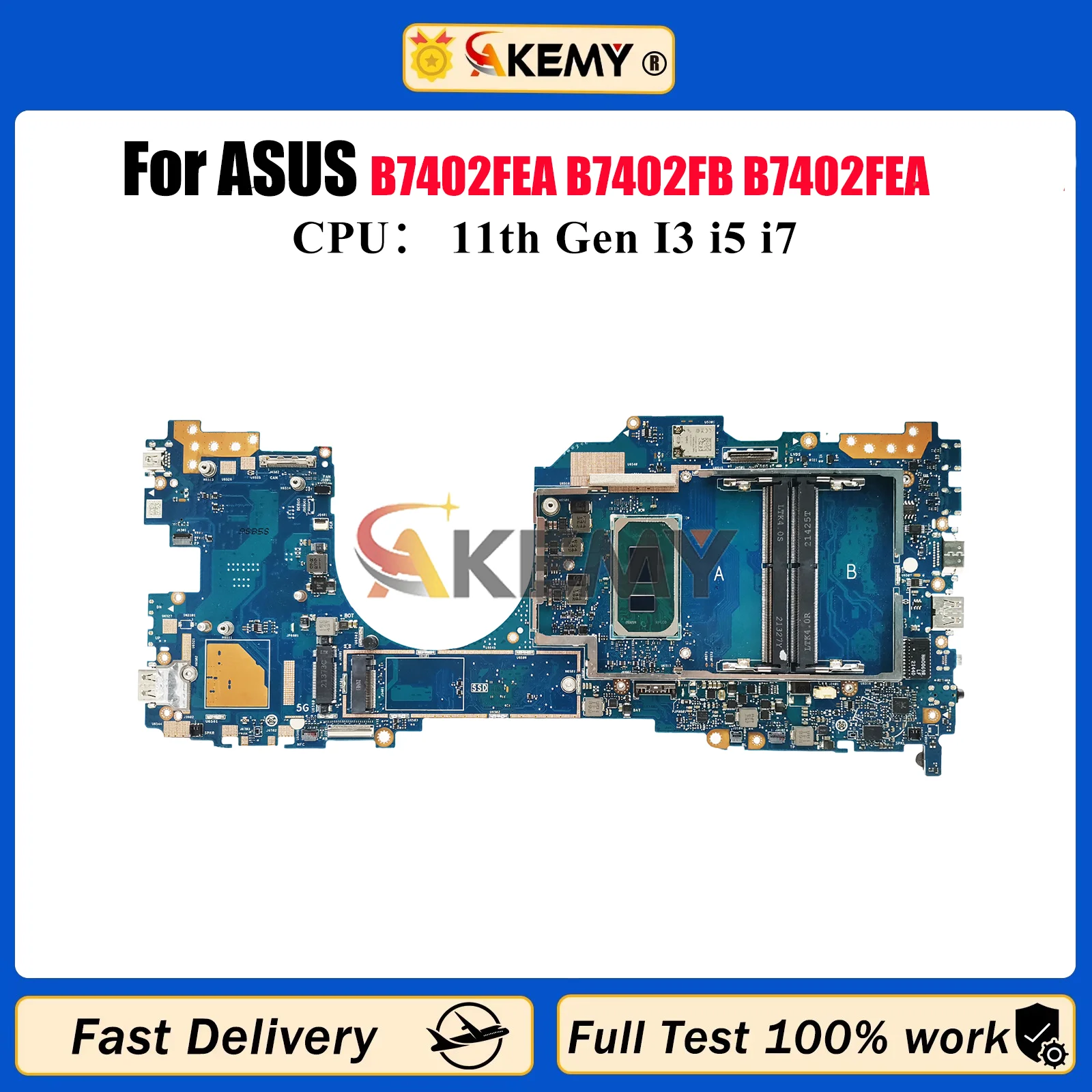 B7402FEA Laptop Motherboard For ASUS ExpertBook B7402F B7402FEA B7402FBA Notebook Mainboard With 11th Gen I3 i5 i7 100% tests OK
B7402FEA Laptop Motherboard For ASUS ExpertBook B7402F B7402FEA B7402FBA Notebook Mainboard With 11th Gen I3 i5 i7 100% tests OK