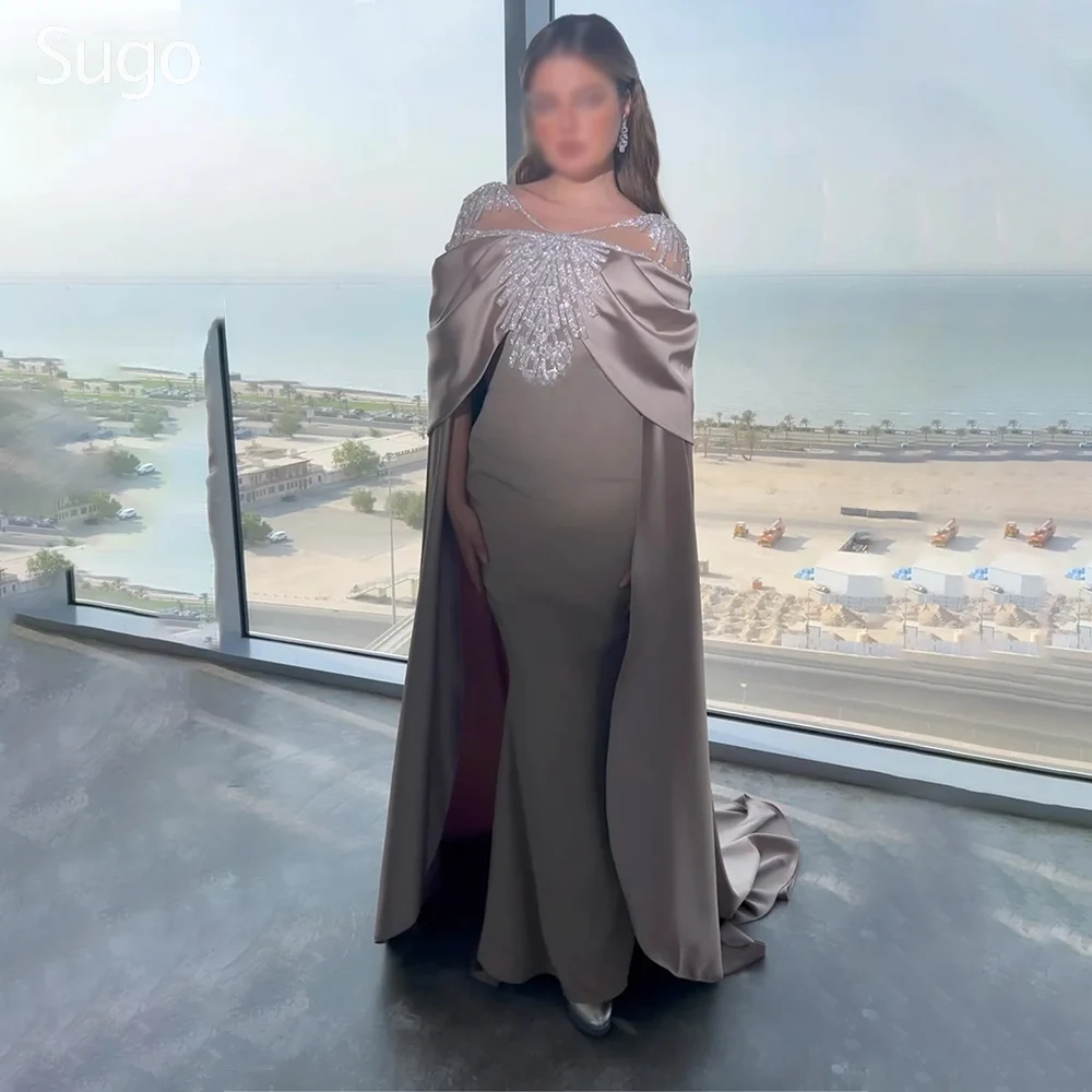 Customized Sparkle Long Evening Dresses for Special Occasions Luxury V-Neck Floor-Length Mermaid with Cape Gala Party Dress 2025
Customized Sparkle Long Evening Dresses for Special Occasions Luxury V-Neck Floor-Length Mermaid with Cape Gala Party Dress 2025