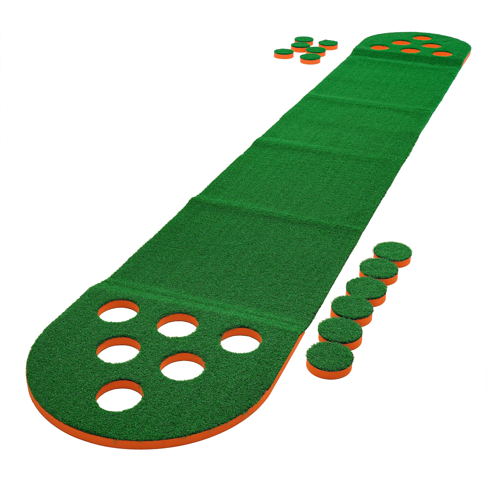 Mini Golf Putting Mat, Orange Base Foldable EVA Anti-Slip Golf Course, 12-Hole Sloped Design Complete Club Ball Set for Indoor Family Party Game
Mini Golf Putting Mat, Orange Base Foldable EVA Anti-Slip Golf Course, 12-Hole Sloped Design Complete Club Ball Set for Indoor Family Party Game