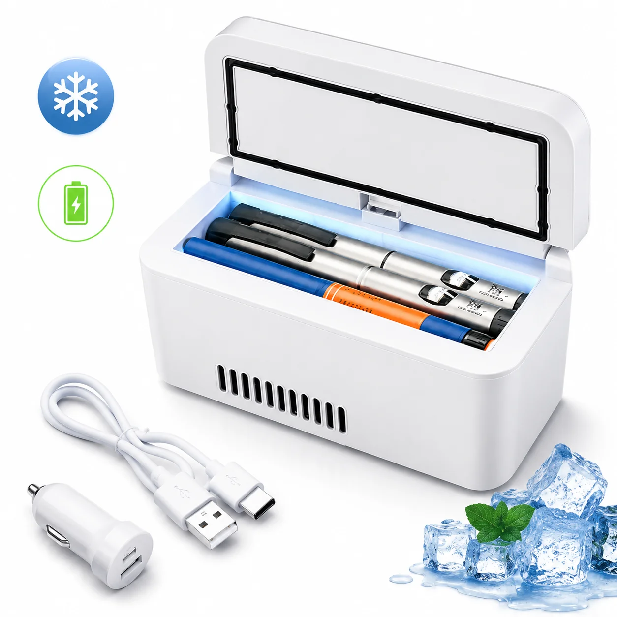 Insulin Pill Refrigerator Convenient Travel Pill Small Refrigerator Vaccine Serum Storage Box LCD Display Screen for Family
Insulin Pill Refrigerator Convenient Travel Pill Small Refrigerator Vaccine Serum Storage Box LCD Display Screen for Family