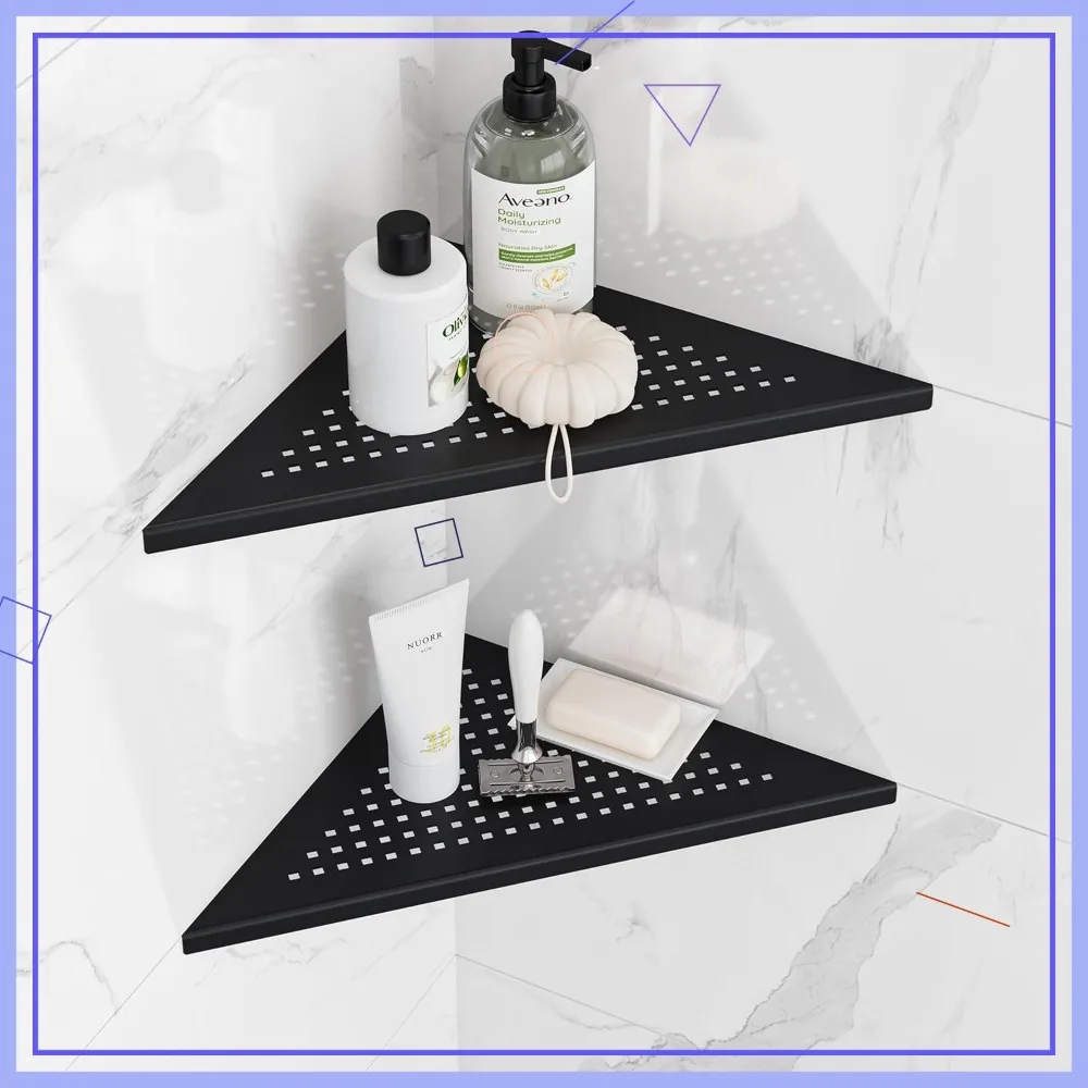 10 Inch Corner Floating Shelves Set of 2, Matte Black Wall Storage for Bathroom, No Drilling Required
10 Inch Corner Floating Shelves Set of 2, Matte Black Wall Storage for Bathroom, No Drilling Required