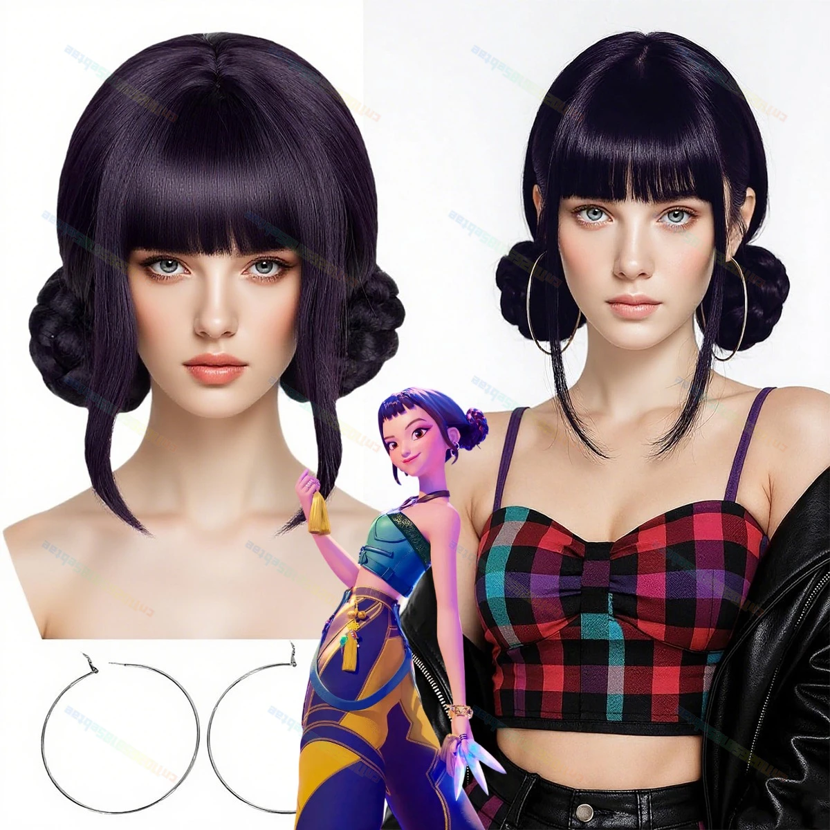 KPOP Demon Hunters Costume Rumi Wigs Cosplay Anime Mira Zoey Costume Wigs for Women Men Purple Braid Wig Halloween Cosplay Props
KPOP Demon Hunters Costume Rumi Wigs Cosplay Anime Mira Zoey Costume Wigs for Women Men Purple Braid Wig Halloween Cosplay Props