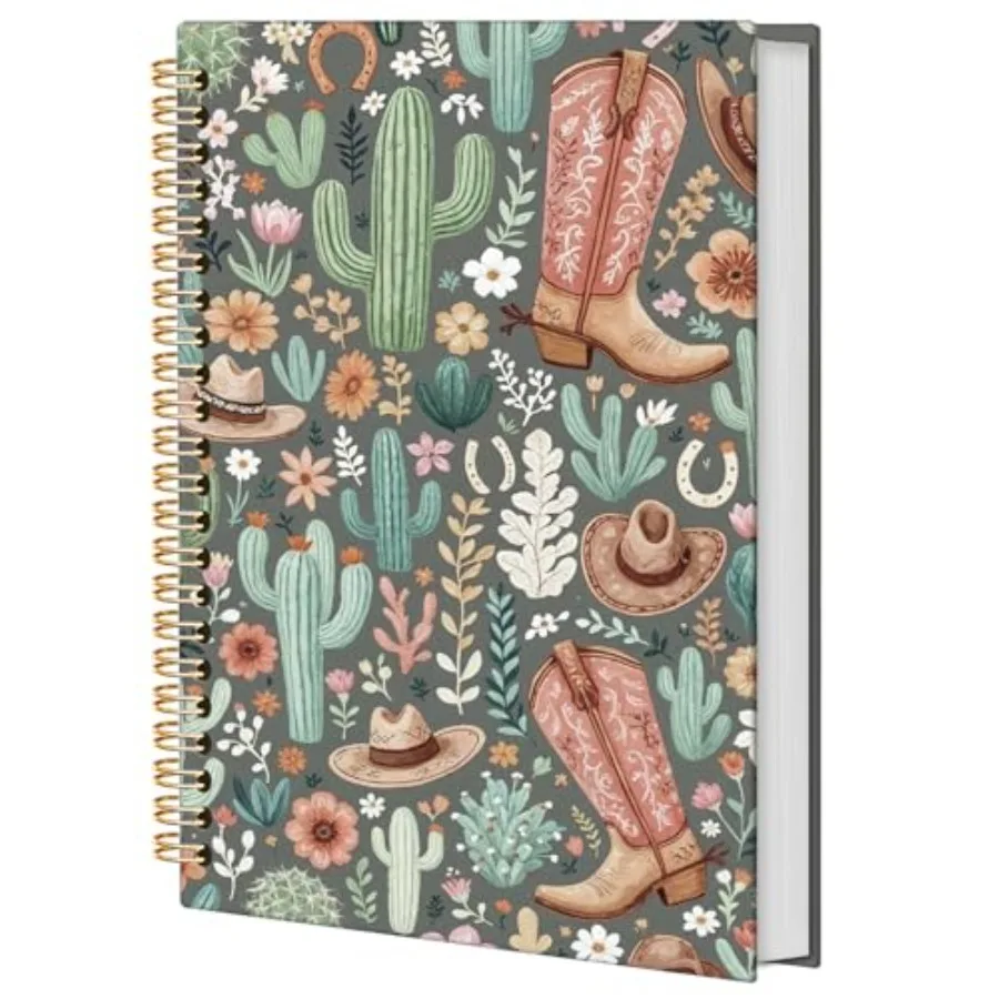 Retro Western Spiral Notebook, Cowgirl Cowboy Boots Cactus Floral Journal, Rustic Western Journals for Writing, Green Country W
Retro Western Spiral Notebook, Cowgirl Cowboy Boots Cactus Floral Journal, Rustic Western Journals for Writing, Green Country W