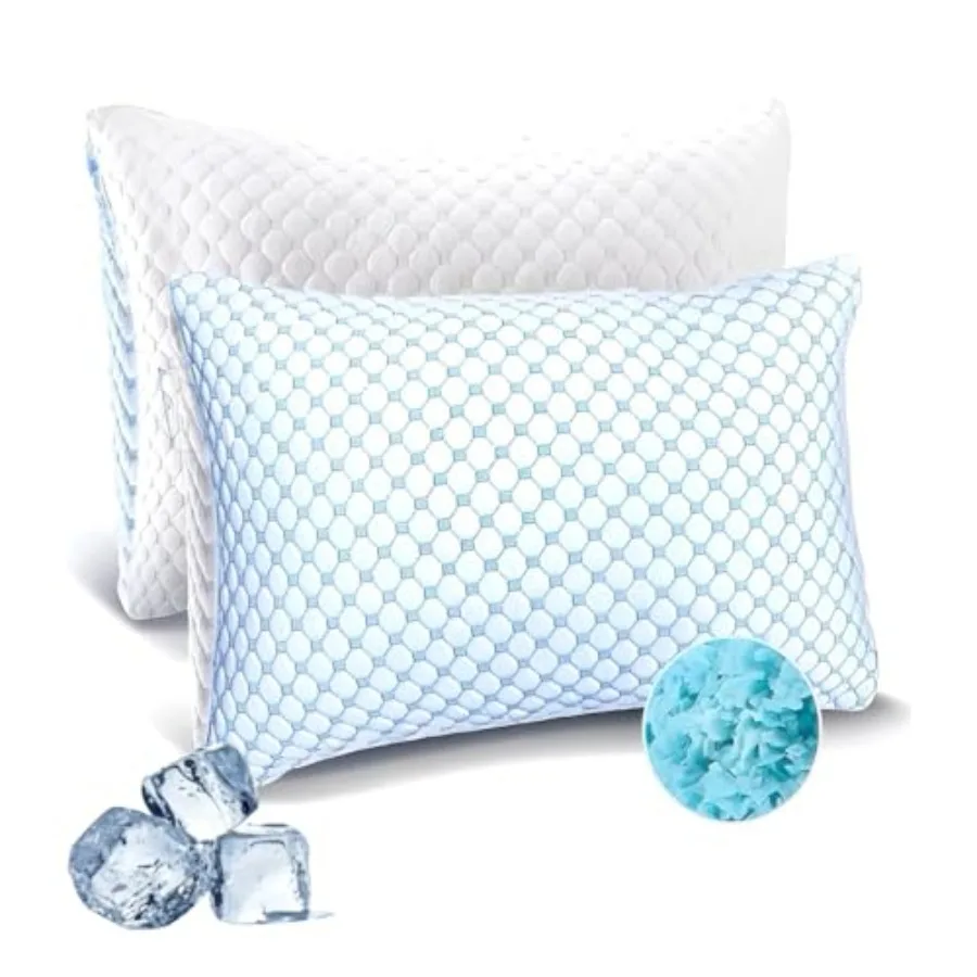 Cooling Memory Foam Pillows Pack: Adjustable firm Hotel Sleeping Pillows with Cool Removable Cover for Hot Sleepers. Perfect Su
Cooling Memory Foam Pillows Pack: Adjustable firm Hotel Sleeping Pillows with Cool Removable Cover for Hot Sleepers. Perfect Su