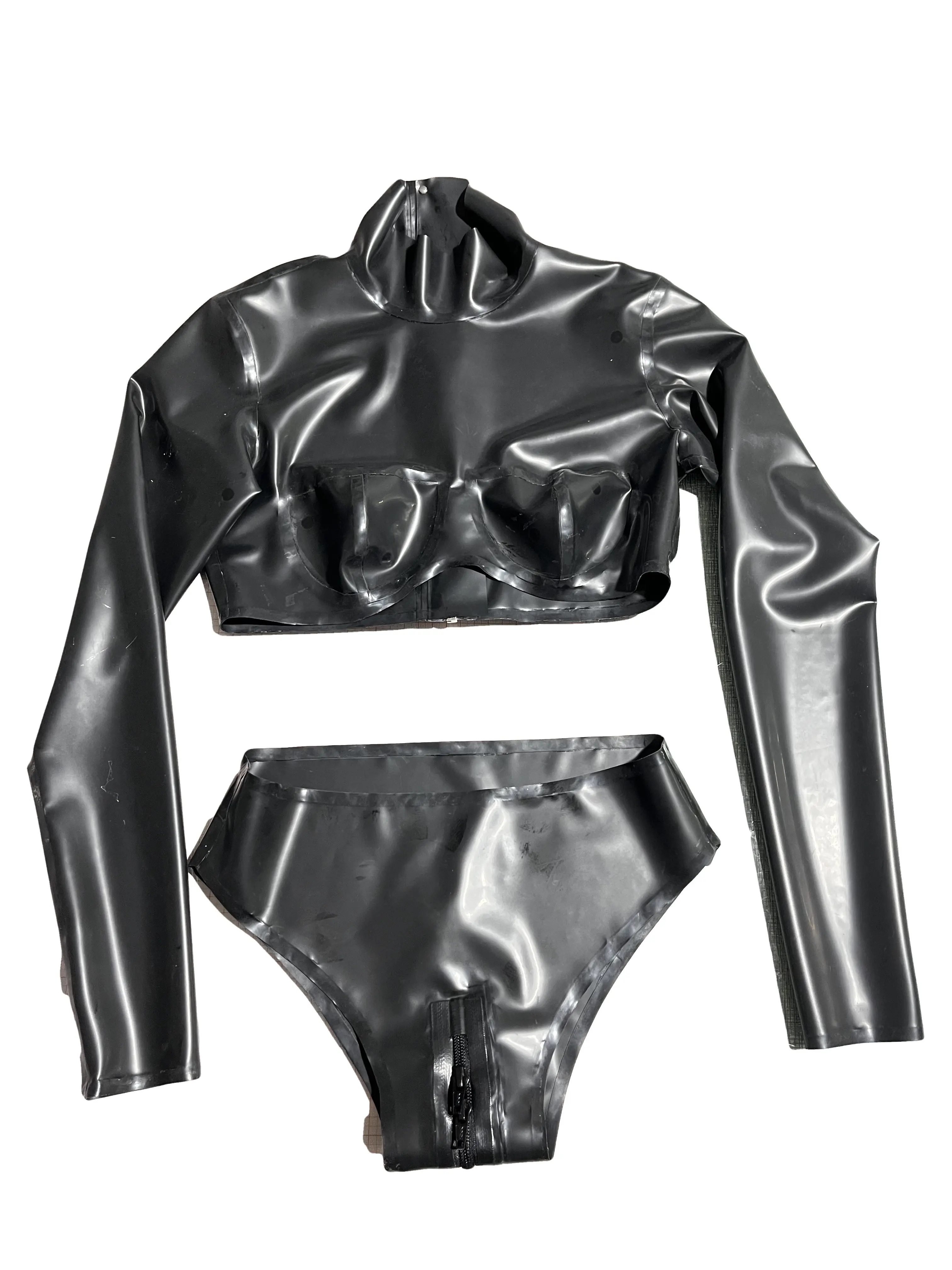 Latex Turtleneck Crop Tops 3D Breasts Women Rubber Full Sleeve+Panties Slim Outfits
Latex Turtleneck Crop Tops 3D Breasts Women Rubber Full Sleeve+Panties Slim Outfits