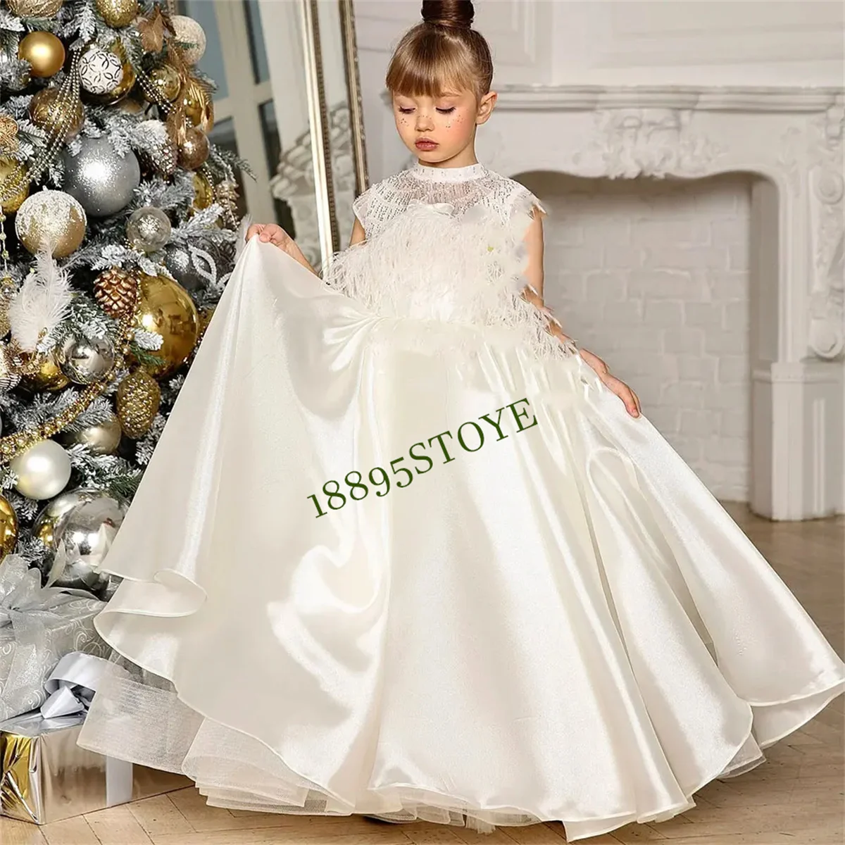 Arabic White Girl Dress Beading Feathers Kids Princess Birthday Wedding Party First Communion Gown 2024
Arabic White Girl Dress Beading Feathers Kids Princess Birthday Wedding Party First Communion Gown 2024