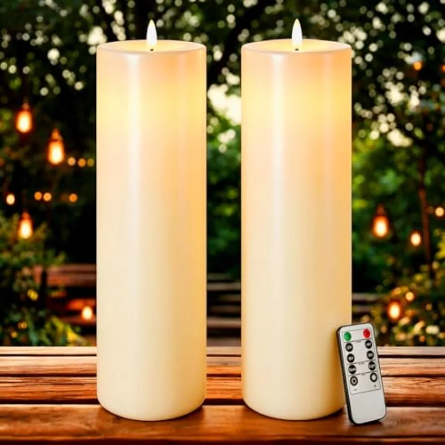 Pack 16" x"Large Outdoor Flameless Candle LED Waterproof Battery Operated Candle with Timer Remote Control Electric Flickering
Pack 16" x"Large Outdoor Flameless Candle LED Waterproof Battery Operated Candle with Timer Remote Control Electric Flickering