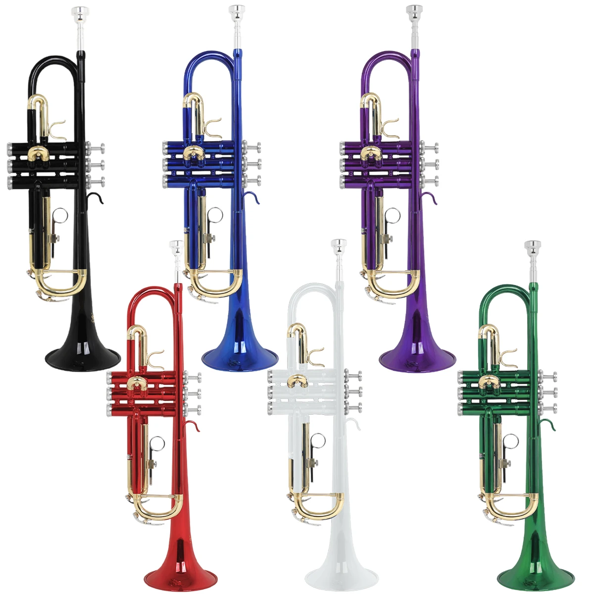 SLADE Multiple Colors Trumpet Bb Standard Play Brass Trumpet Instrument ith Rubbing Cloth Glove Back Strap Mouthpiece Cloth Box
SLADE Multiple Colors Trumpet Bb Standard Play Brass Trumpet Instrument ith Rubbing Cloth Glove Back Strap Mouthpiece Cloth Box
