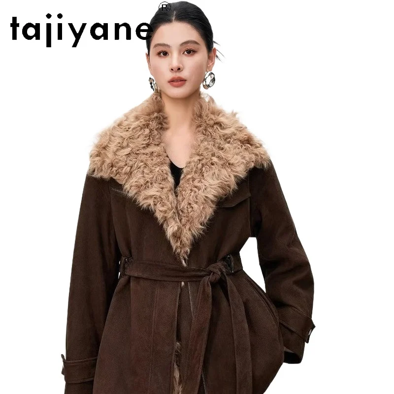 TAJIYANE верблюжьего пуха из козьей кожи, стильное кожаное пальто с поясом и шерстяным воротником, куртка из натуральной кожи, женская зимняя одежда 2025 шуба
TAJIYANE верблюжьего пуха из козьей кожи, стильное кожаное пальто с поясом и шерстяным воротником, куртка из натуральной кожи, женская зимняя одежда 2025 шуба