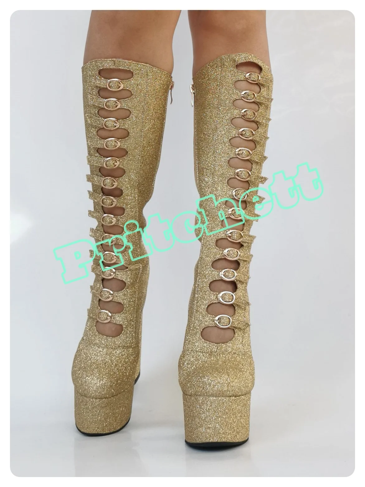 Gold Platform Knee-high Boots Square High Heels Side Zipper Buckle Details Hollow Summer Women Long Boots Sexy 2025 New Hot
Gold Platform Knee-high Boots Square High Heels Side Zipper Buckle Details Hollow Summer Women Long Boots Sexy 2025 New Hot