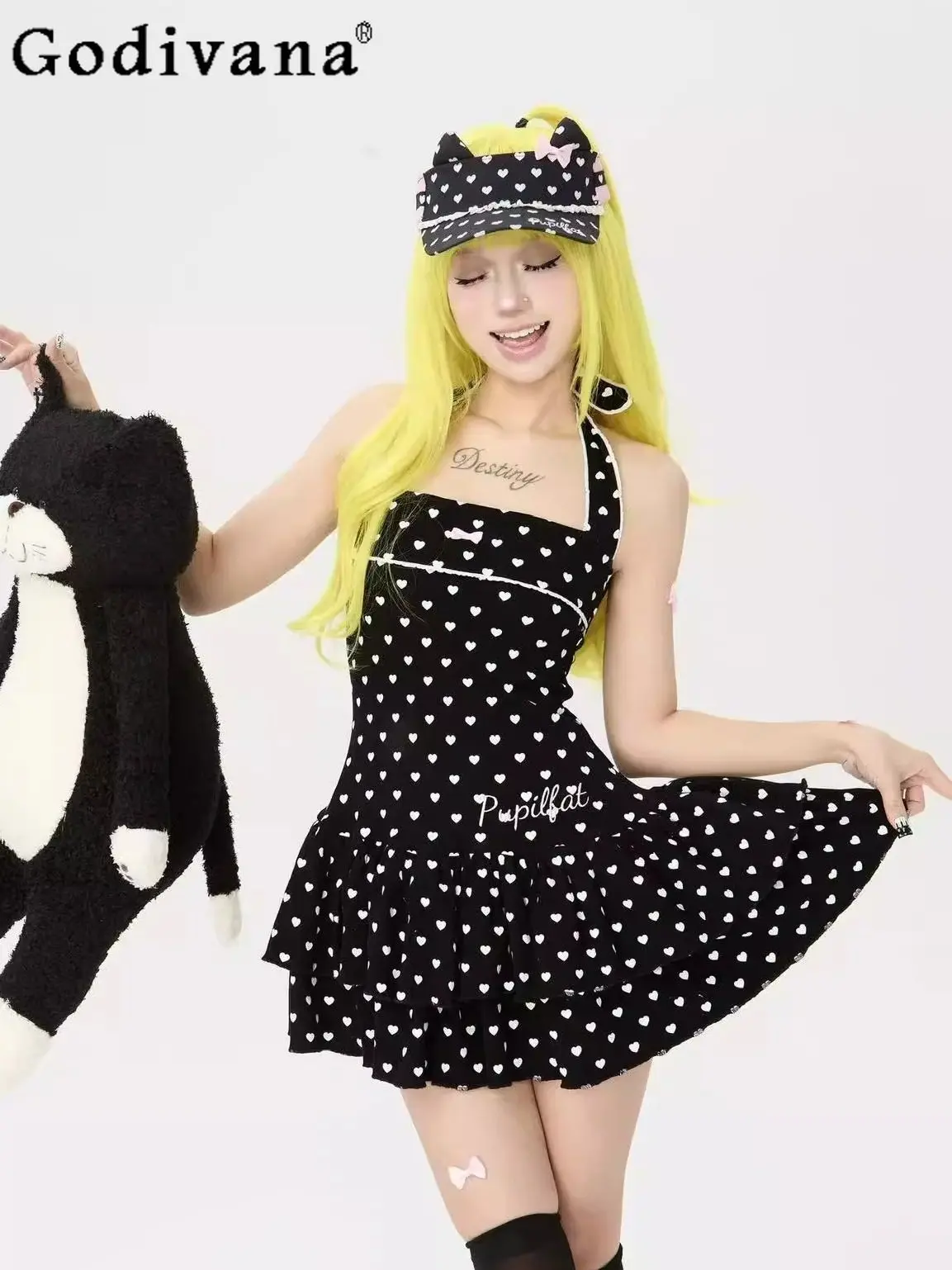 Sweetheart Girl Japanese Original Sweet Cute Girl Halter Dress Hot Sweetheart American Black Polka Dot Lace Dress
Sweetheart Girl Japanese Original Sweet Cute Girl Halter Dress Hot Sweetheart American Black Polka Dot Lace Dress