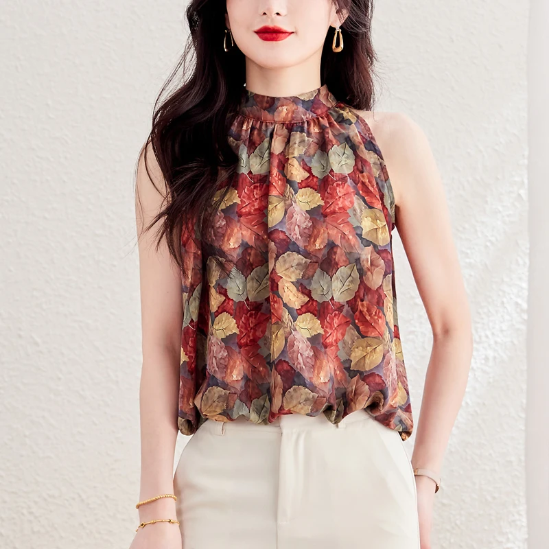 Chic Fashion Printed Halter-neck Vest Women's Summer 2025 New Sleeveless Chiffon Tops Shirt Casual Streetwear
Chic Fashion Printed Halter-neck Vest Women's Summer 2025 New Sleeveless Chiffon Tops Shirt Casual Streetwear