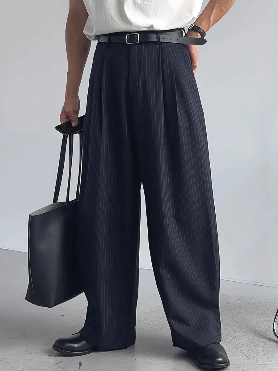 American Retro Striped Men's Loose Wide Leg Workwear Pants No Ironing Casual Slimming Long Trousers Trendy Breathable
American Retro Striped Men's Loose Wide Leg Workwear Pants No Ironing Casual Slimming Long Trousers Trendy Breathable