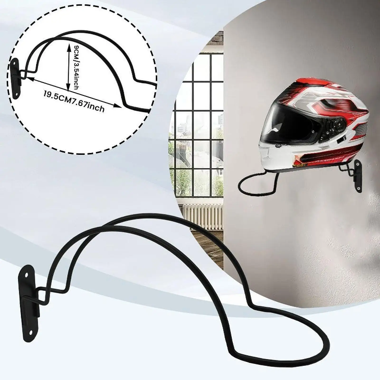 Wall Mount Helmet Storage Rack for Equestrian Helmets Home Use Space Saving Sturdy Bracket Multifunctional Helmet Display Rack
Wall Mount Helmet Storage Rack for Equestrian Helmets Home Use Space Saving Sturdy Bracket Multifunctional Helmet Display Rack