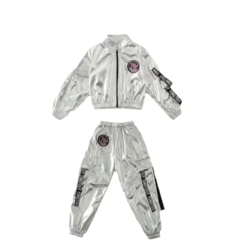 1set/lot Boy girl Hip-hop Set Silver Color Jazz Dance Costume Children Performance jazz Clothes Dance Costume
1set/lot Boy girl Hip-hop Set Silver Color Jazz Dance Costume Children Performance jazz Clothes Dance Costume