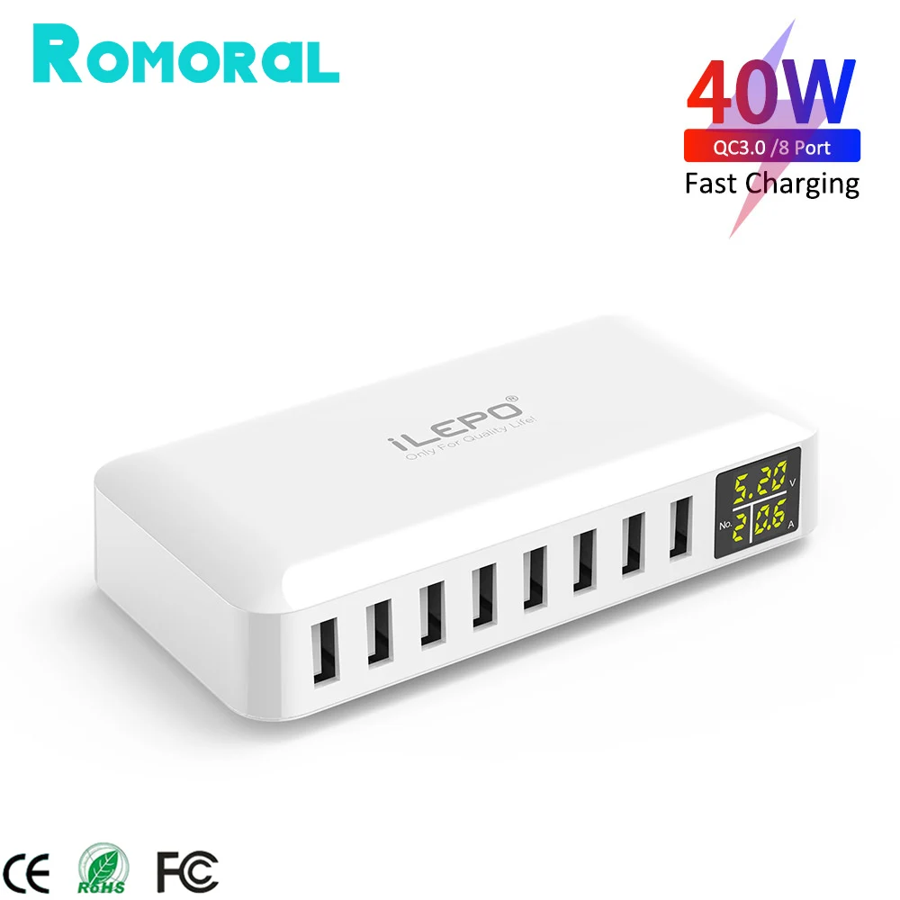8 портов USB Быстрое зарядное устройство Smart Quick Charge Station со светодиодным дисплеем для Huawei Samsung iPhone Tablet Адаптер для зарядки мобильного телефона
8 портов USB Быстрое зарядное устройство Smart Quick Charge Station со светодиодным дисплеем для Huawei Samsung iPhone Tablet Адаптер для зарядки мобильного телефона