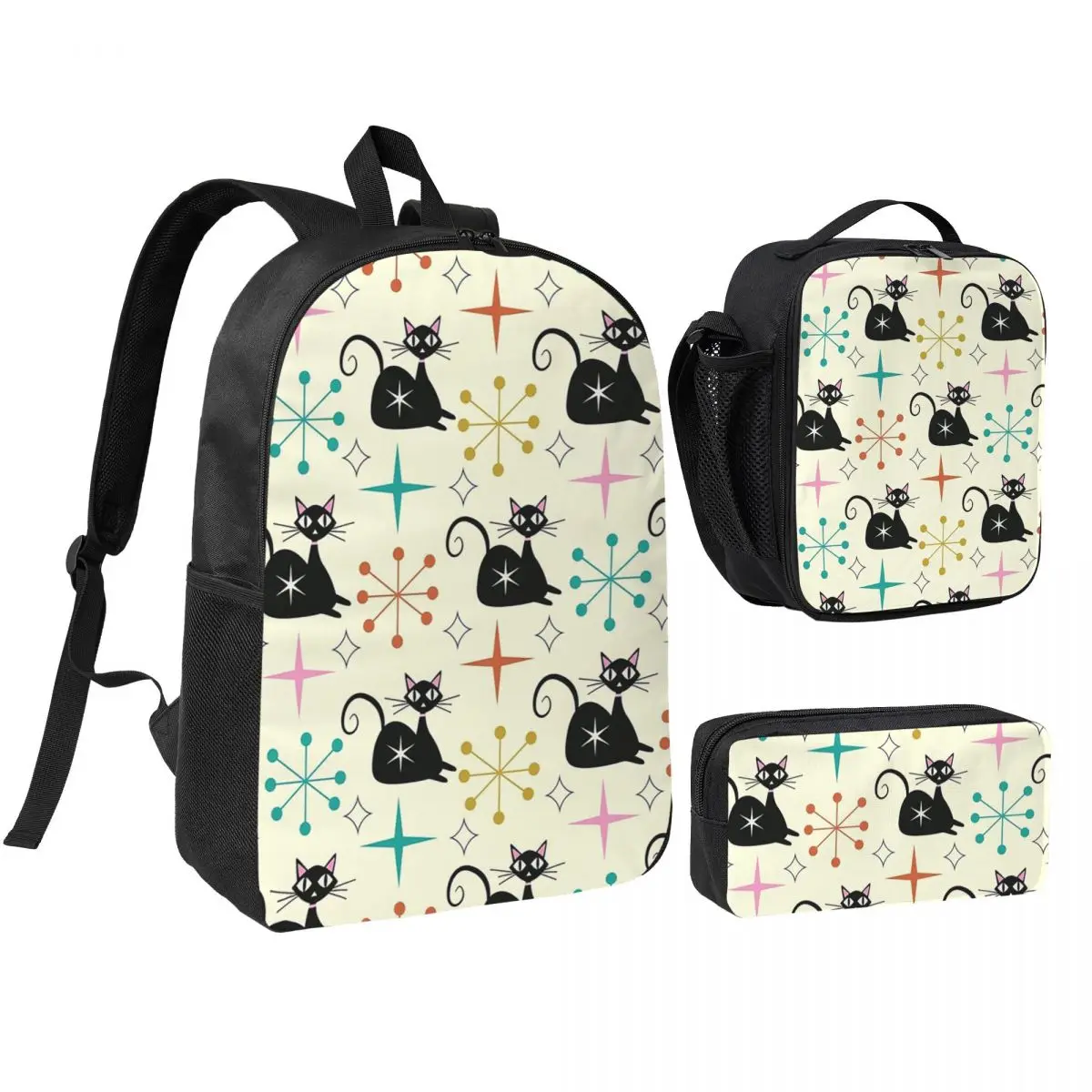 Black Atomic Cat With Starbursts Backpack BookBag School Bag Computer Shoulder Bags 3ps Insulated Lunch Bag Pencil Case
Black Atomic Cat With Starbursts Backpack BookBag School Bag Computer Shoulder Bags 3ps Insulated Lunch Bag Pencil Case
