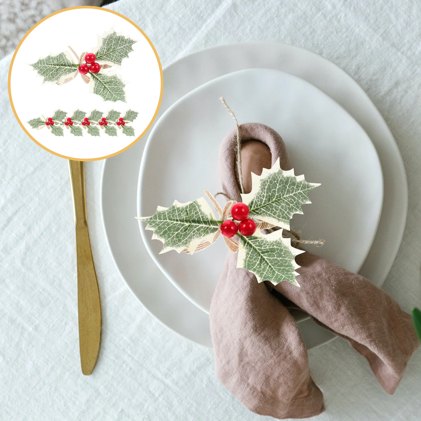 6Pcs Charming Napkin , Christmas Berry And Leaf Decorations, Perfect For Holiday Table Settings
6Pcs Charming Napkin , Christmas Berry And Leaf Decorations, Perfect For Holiday Table Settings