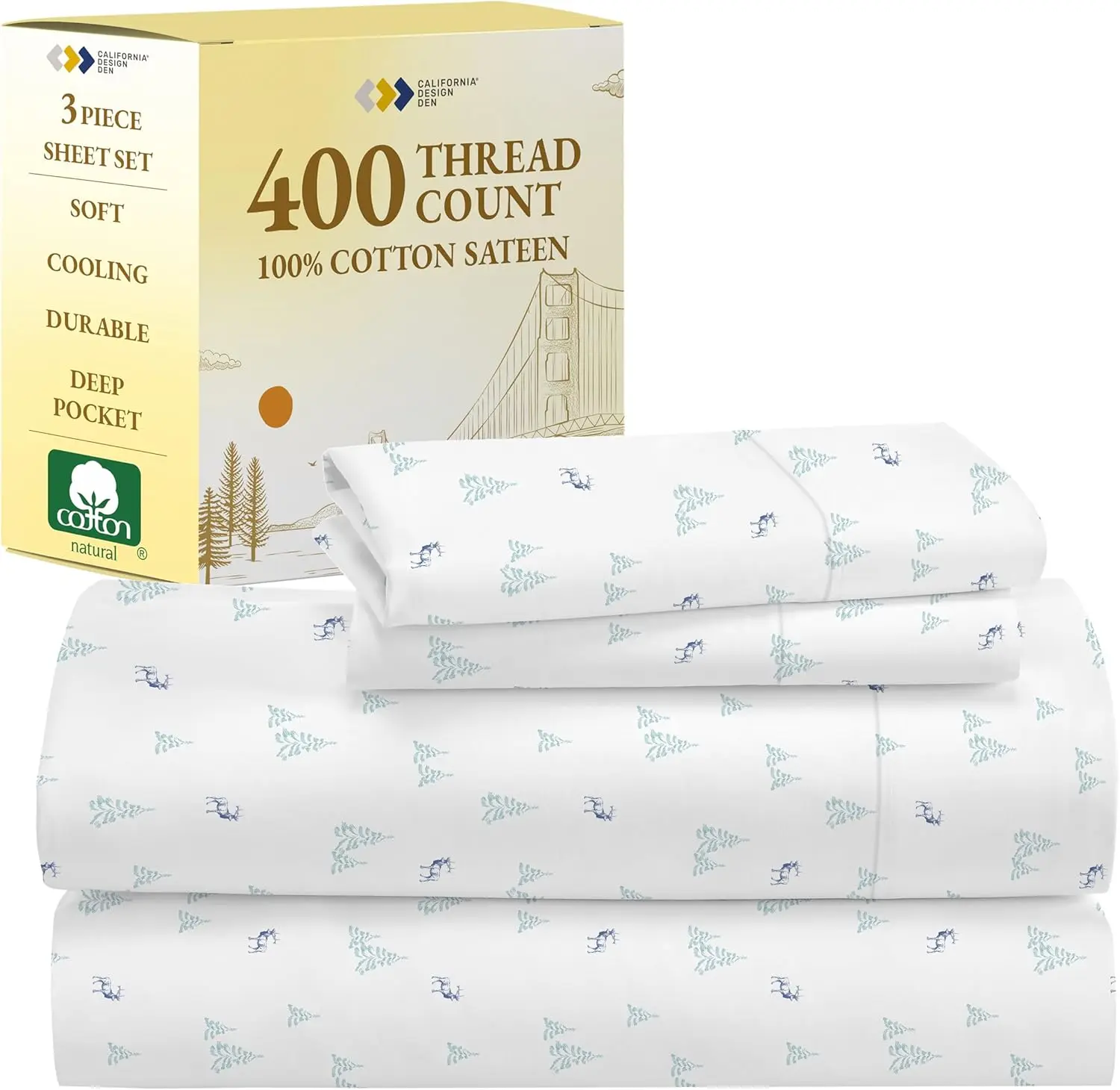 Printed Twin Xl Sheet Sets - 400 Thread Count Sateen, Natural 100% Cotton Sheets Twin Xl, Deep Pockets, Cooling And Durable
Printed Twin Xl Sheet Sets - 400 Thread Count Sateen, Natural 100% Cotton Sheets Twin Xl, Deep Pockets, Cooling And Durable