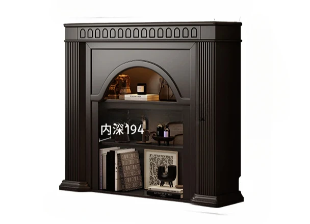 French retro fireplace cabinet living room medieval entrance solid wood American black decorative cabinet
French retro fireplace cabinet living room medieval entrance solid wood American black decorative cabinet