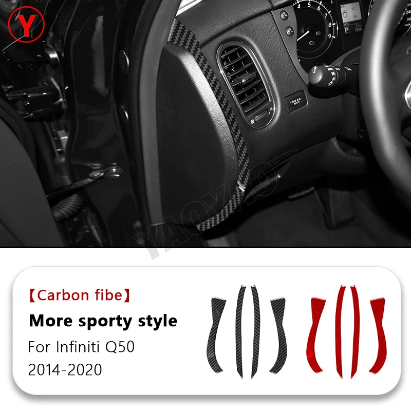 For Infiniti Q50 2014-2020 Car Parts Carbon Fiber Dashboard Front Slot Side Panel Trim Strips Interior Decoration Sticker
For Infiniti Q50 2014-2020 Car Parts Carbon Fiber Dashboard Front Slot Side Panel Trim Strips Interior Decoration Sticker