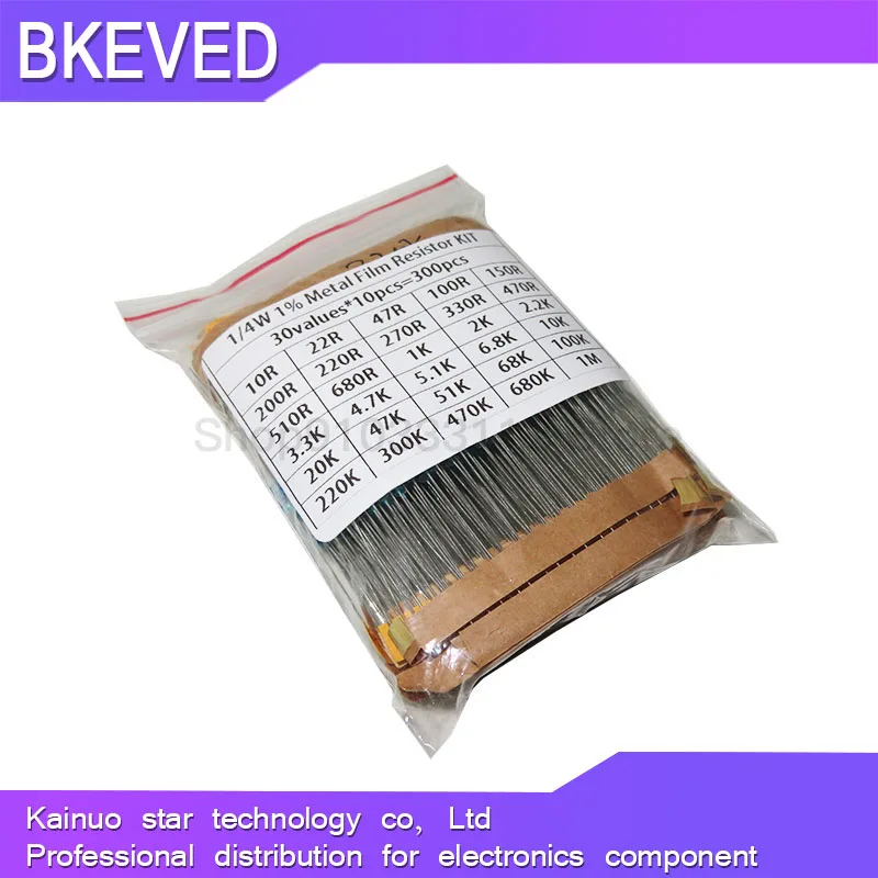 300Pcs 10-1M Ohm 1/4w Resistance 1% Metal Film Resistor Assortment Kit Set 30Kinds*10pcs=300PCS
300Pcs 10-1M Ohm 1/4w Resistance 1% Metal Film Resistor Assortment Kit Set 30Kinds*10pcs=300PCS