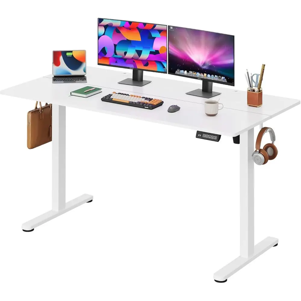 28 Deep White Electric Standing Desk, Adjustable Height, 3 Memory Presets for Sit-Stand Use
28 Deep White Electric Standing Desk, Adjustable Height, 3 Memory Presets for Sit-Stand Use
