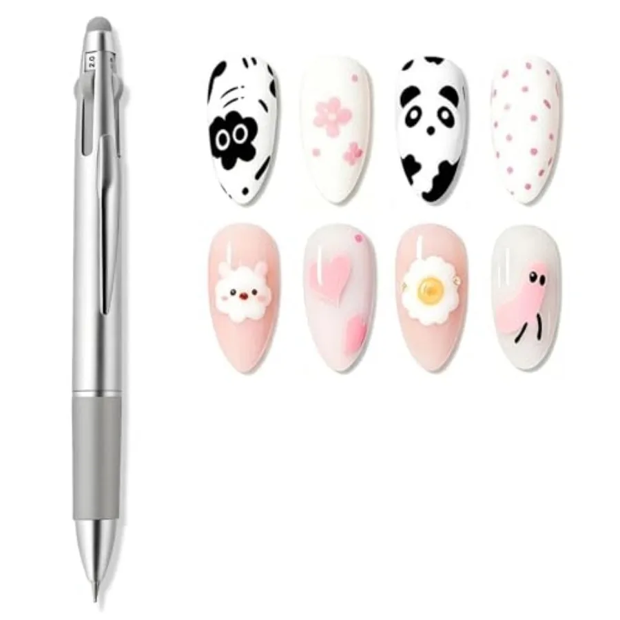 4-in- Nail Dotting Pen, Nail Dotting Tool wit Ballpoint Design, Size Mars and Press , Double-Ended Silver Nail Dotting Tool Pa
4-in- Nail Dotting Pen, Nail Dotting Tool wit Ballpoint Design, Size Mars and Press , Double-Ended Silver Nail Dotting Tool Pa
